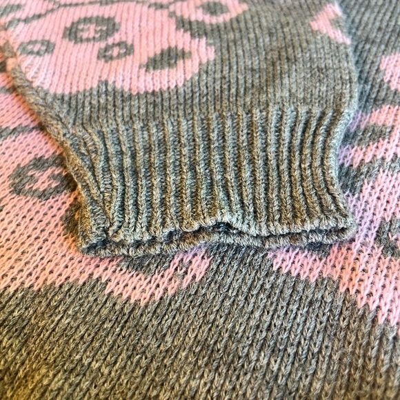 ARIELLE  Teddy Bear Sweater Pink And Grey Medium Vintage - Picture 6 of 6